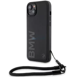   BMW BMHCP15S23RMRLK Signature Leather Wordmark Cord keménytok iPhone 15 - fekete