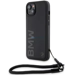 BMW BMHCP15S23RMRLK Signature Leather Wordmark Cord keménytok iPhone 15 - fekete