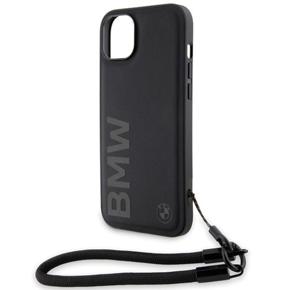 BMW BMHCP15Samsung Galaxy S23RMRLK iPhone 15 / 14 / 13 6.1" fekete keménytok Signature Leather Wordmark 