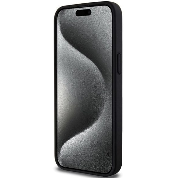 BMW BMHMP15X23PUCPK iPhone 15 Pro Max 6.7" fekete keménytok perforált Twisted Line MagSafe