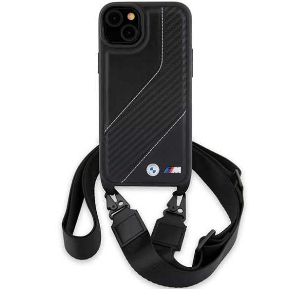 BMW BMHCP15M23PSCCK iPhone 15 Plus / 14 Plus 6.7" fekete keménytok M Edition Carbon Stripe & Strap