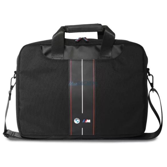 BMW BMCB15COMPVSKR táska 16" Nylon Red Stripe – fekete