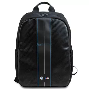 BMW BMBP15COMSCAKL hátizsák 15" Carbon Blue Stripes – fekete