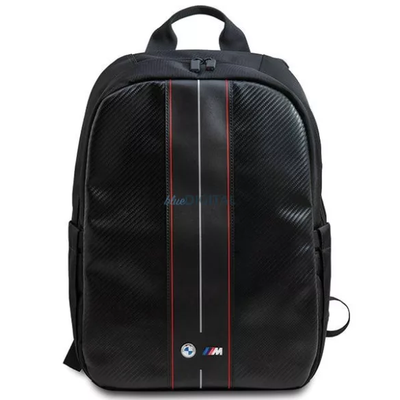 BMW BMBP15COMSCAKR hátizsák 15" Carbon Red Stripes – fekete