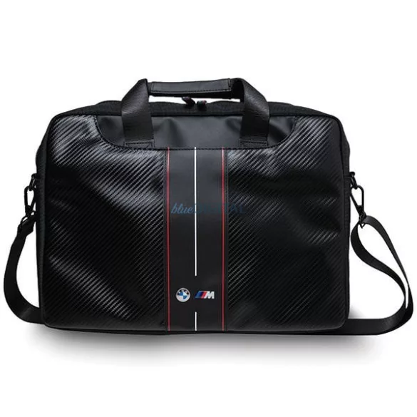 BMW BMCB15COMSCAKR táska 16" Carbon Red Stripes – fekete