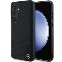   Mercedes MEHMS24Samsung Galaxy S23RBGVK S24 S921 fekete keménytok bőr dombornyomott vonalas MagSafe