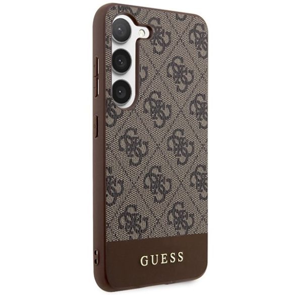 Guess GUHCS24SG4GLBR S24 S921 barna keménytok 4G Stripe kollekció