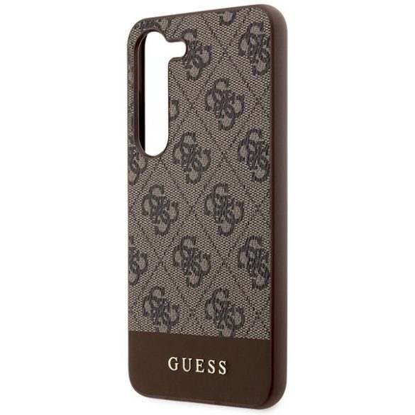 Guess GUHCS24SG4GLBR S24 S921 barna keménytok 4G Stripe kollekció