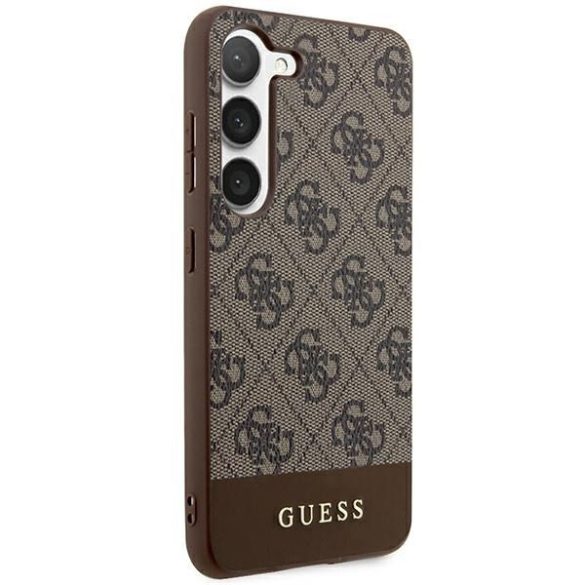 Guess GUHCS24MG4GLBR S24+ S926 barna keménytok 4G Stripe kollekció