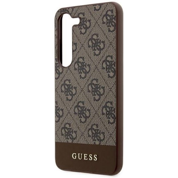 Guess GUHCS24MG4GLBR S24+ S926 barna keménytok 4G Stripe kollekció