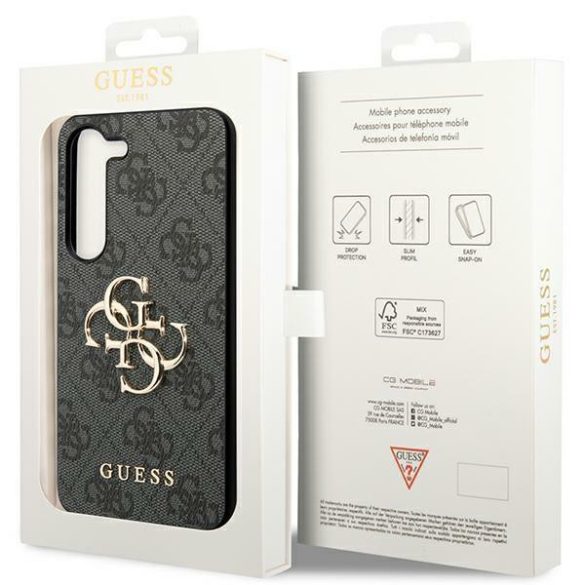 Guess GUHCS24M4GMGGR S24+ S926 fekete keménytok 4G nagy fém logó