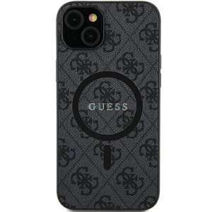 Guess GUHMS24SG4GFRK S24 S921 fekete keménytok 4G Collection bőr fém logó MagSafe