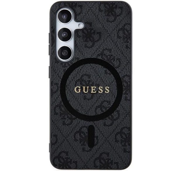 Guess GUHMS24SG4GFRK S24 S921 fekete keménytok 4G Collection bőr fém logó MagSafe