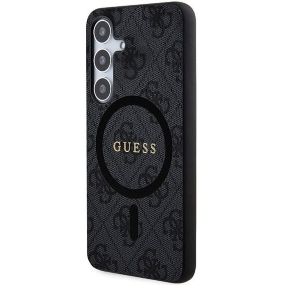 Guess GUHMS24MG4GFRK S24+ S926 fekete keménytok 4G Collection bőr fém logó MagSafe