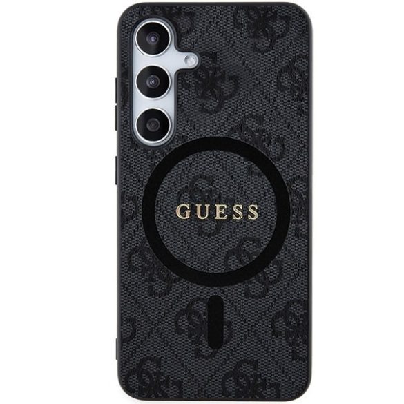 Guess GUHMS24MG4GFRK S24+ S926 fekete keménytok 4G Collection bőr fém logó MagSafe