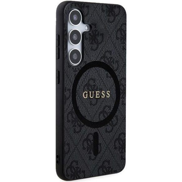 Guess GUHMS24MG4GFRK S24+ S926 fekete keménytok 4G Collection bőr fém logó MagSafe