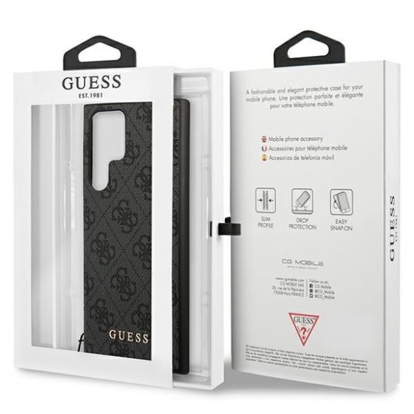 Guess GUHCS24LGF4GGR S24 Ultra S928 fekete keménytok 4G Charms kollekció