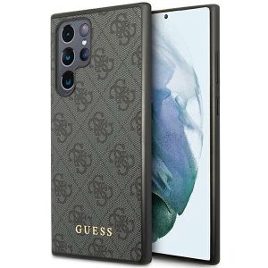 Guess GUHCS24LG4GFGR S24 Ultra S928 fekete keménytok 4G fém arany logóval