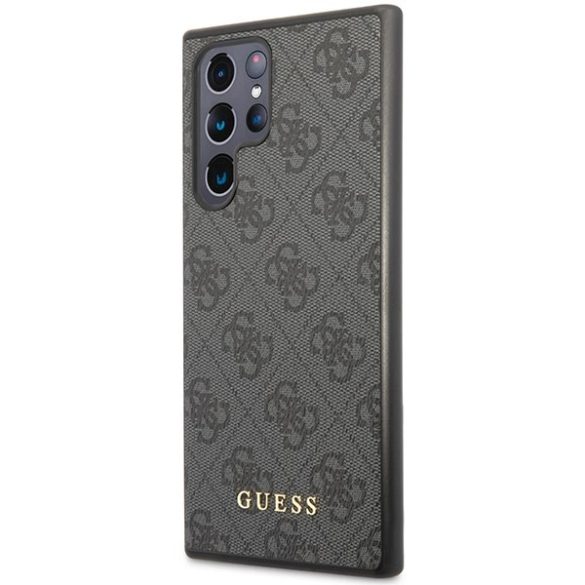 Guess GUHCS24LG4GFGR S24 Ultra S928 fekete keménytok 4G fém arany logóval