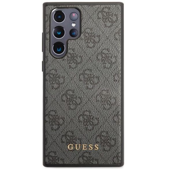 Guess GUHCS24LG4GFGR S24 Ultra S928 fekete keménytok 4G fém arany logóval