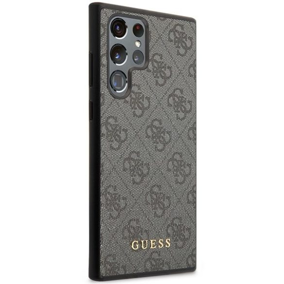 Guess GUHCS24LG4GFGR S24 Ultra S928 fekete keménytok 4G fém arany logóval