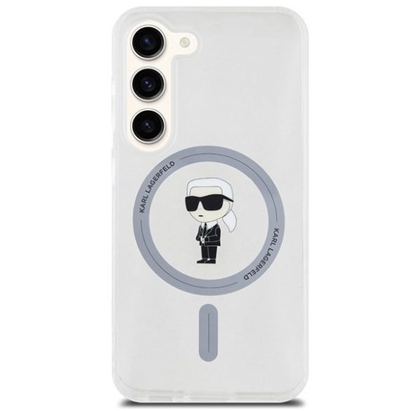 Karl Lagerfeld KLHMS23SHFCKNOT Samsung Galaxy S23 átlátszó keménytok IML ikonikus MagSafe