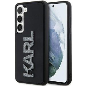 Karl Lagerfeld KLHCS23S3DMBKCK Samsung Galaxy S23 fekete keménytok 3D gumi csillogó logóval