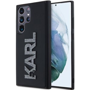 Karl Lagerfeld KLHCS23L3DMBKCK Samsung Galaxy S23 Ultra fekete keménytok 3D gumi csillogó logóval