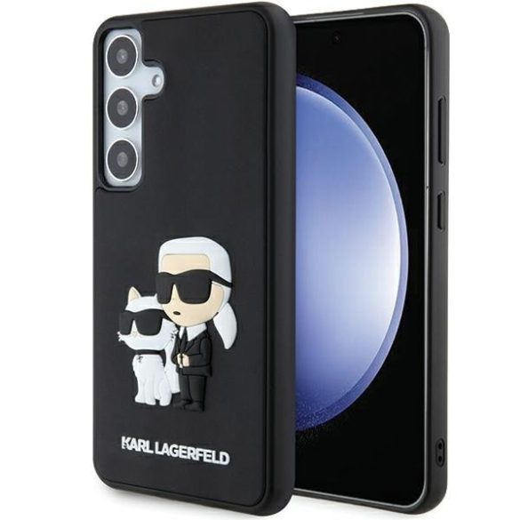 Karl Lagerfeld KLHCS24S3DRKCNK S24 S921 fekete keménytok 3D gumi Karl&Choupette