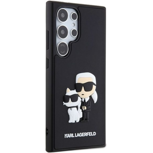 Karl Lagerfeld KLHCS24L3DRKCNK S24 Ultra S928 fekete keménytok 3D gumi Karl&Choupette