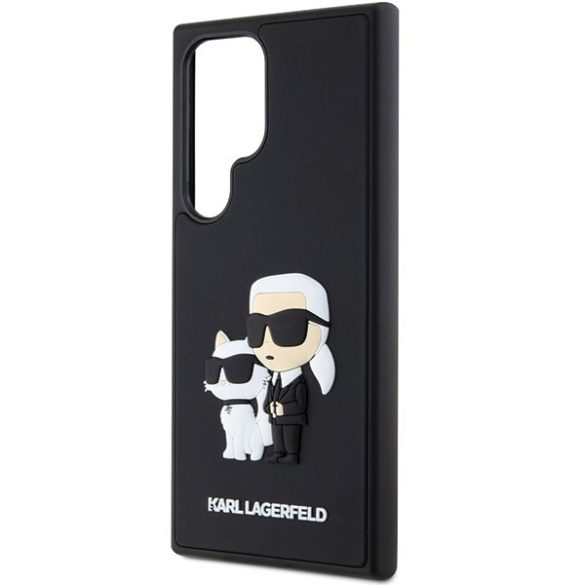 Karl Lagerfeld KLHCS24L3DRKCNK S24 Ultra S928 fekete keménytok 3D gumi Karl&Choupette