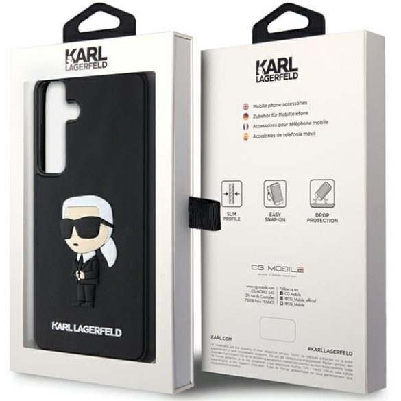 Karl Lagerfeld KLHCS24M3DRKINK S24+ S926 fekete keménytok 3D gumi ikonikus