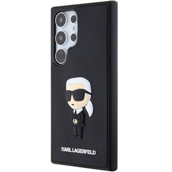 Karl Lagerfeld KLHCS24L3DRKINK S24 Ultra S928 fekete keménytok 3D gumi ikonikus