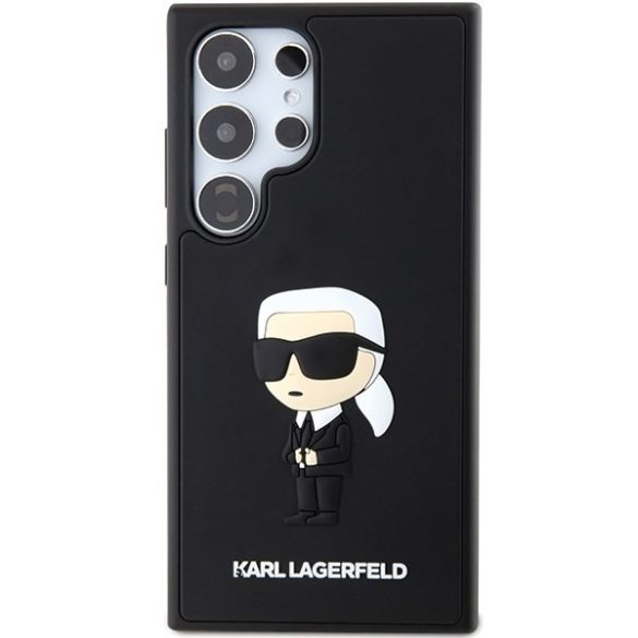 Karl Lagerfeld KLHCS24L3DRKINK S24 Ultra S928 fekete keménytok 3D gumi ikonikus