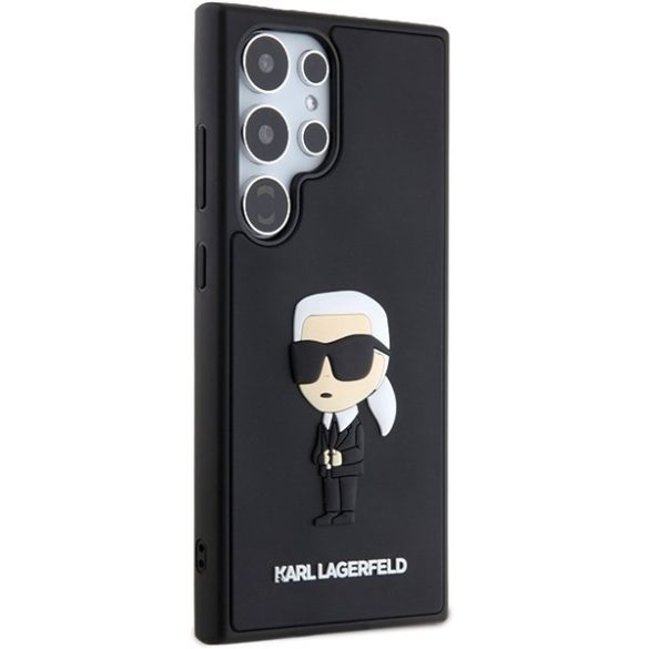 Karl Lagerfeld KLHCS24L3DRKINK S24 Ultra S928 fekete keménytok 3D gumi ikonikus