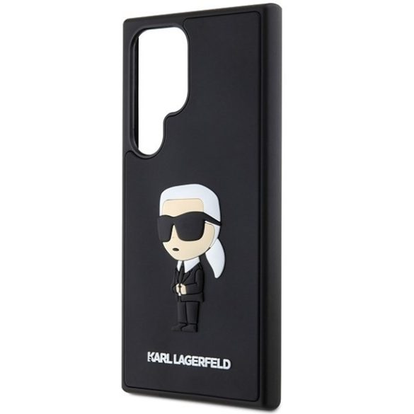 Karl Lagerfeld KLHCS24L3DRKINK S24 Ultra S928 fekete keménytok 3D gumi ikonikus