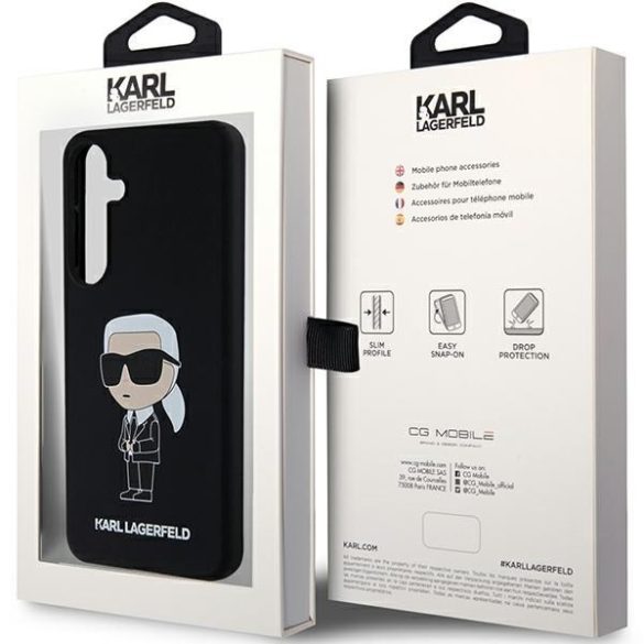 Karl Lagerfeld KLHCS24SSNIKBCK Samsung S24 S921 keménytok fekete