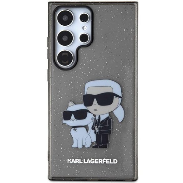 Karl Lagerfeld KLHCS24LHNKCTGK S24 Ultra S928 fekete keménytok Glitter Karl&Choupette
