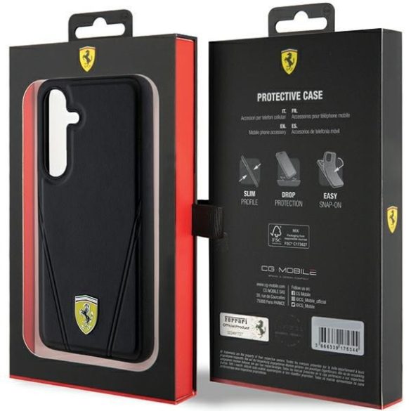Ferrari FEHMS24MP3BAK Samsung S24+ S926 fekete keménytok MagSafe