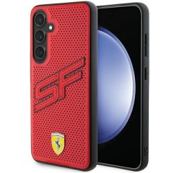   Ferrari FEHCS24SPINR Samsung S24 S921 piros keménytok perforált