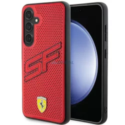   Ferrari FEHCS24MPINR Samsung S24+ S926 piros keménytok perforált