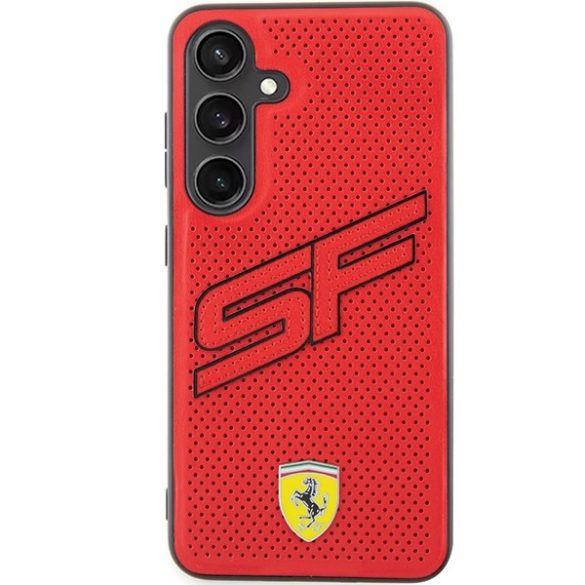 Ferrari FEHCS24MPINR Samsung S24+ S926 piros keménytok perforált