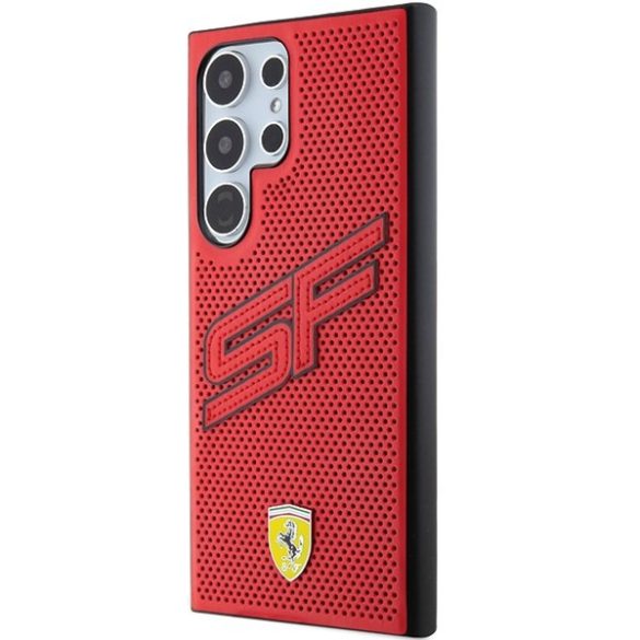 Ferrari FEHCS24LPINR Samsung S24 Ultra S928 piros keménytok perforált