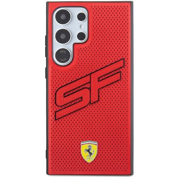 Ferrari FEHCS24LPINR Samsung S24 Ultra S928 piros keménytok perforált