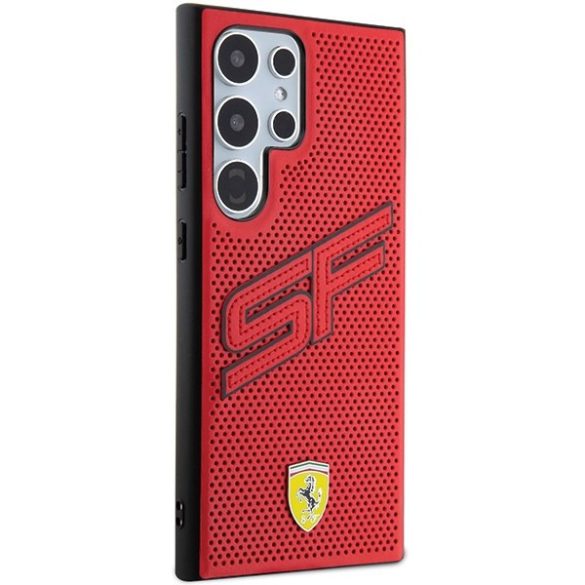 Ferrari FEHCS24LPINR Samsung S24 Ultra S928 piros keménytok perforált