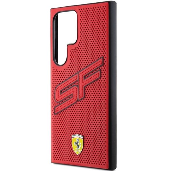 Ferrari FEHCS24LPINR Samsung S24 Ultra S928 piros keménytok perforált