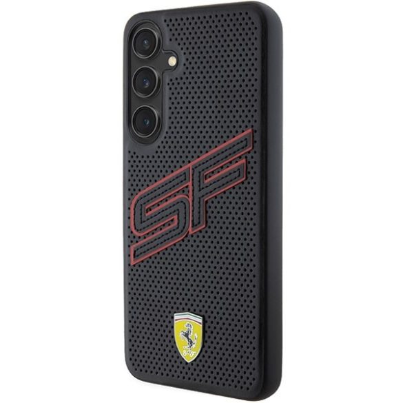 Ferrari FEHCS24SPINK Samsung S24 S921 fekete keménytok perforált