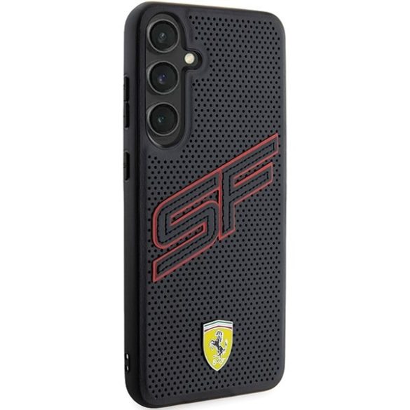 Ferrari FEHCS24SPINK Samsung S24 S921 fekete keménytok perforált