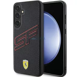   Ferrari FEHCS24MPINK Samsung S24+ S926 fekete keménytok perforált