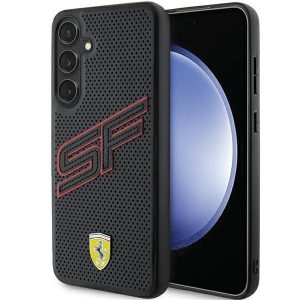 Ferrari FEHCS24MPINK Samsung S24+ S926 fekete keménytok perforált